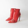 Alexander McQueen Red Zip Up High Heel Ankle Boot