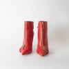 Alexander McQueen Red Zip Up High Heel Ankle Boot