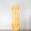 BEC + BRIDGE Yellow Tiered Tie Up Front  Summer Maxi Dress