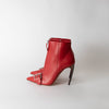 Alexander McQueen Red Zip Up High Heel Ankle Boot