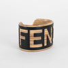 Fendi Black And Bamboo Logo Cuff