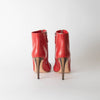 Alexander McQueen Red Zip Up High Heel Ankle Boot