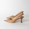 Jimmy Choo Beige Sunkissed Caramel Liya Pointed Slingback with Embossed Logo