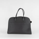 The Row Margaux 17 Black Pebble Leather Bag