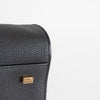 The Row Margaux 17 Black Pebble Leather Bag