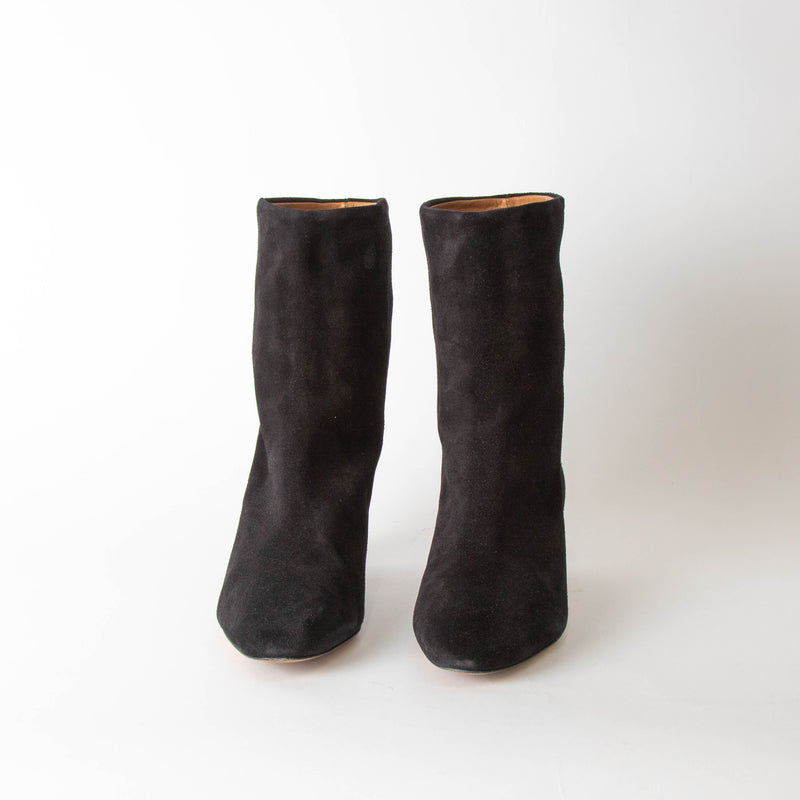 Isabel Marant Black Suede Dyna Ankle Boots