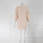 Stella McCartney Pale Pink Silk Oversized Short Sleeve Top