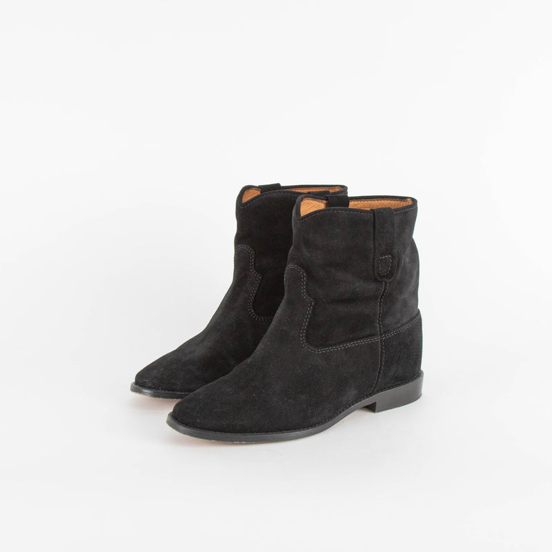 Isabel Marant Black Velvet Suede Crisi Boots