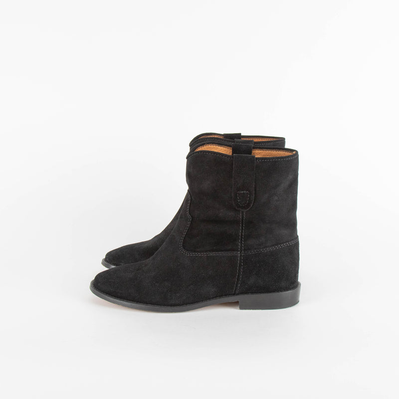 Isabel Marant Black Velvet Suede Crisi Boots