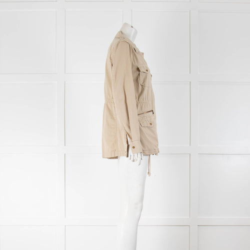 Lily Aldridge For Velvet Beige Cotton Utility Jacket