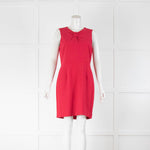 Sandro Raspberry Red Bow Detail Sleeveless Shift Dress