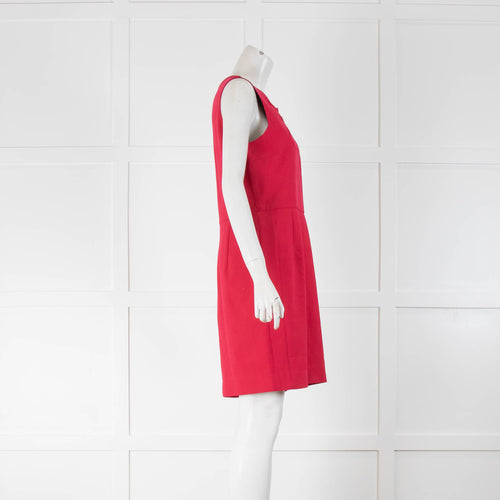Sandro Raspberry Red Bow Detail Sleeveless Shift Dress