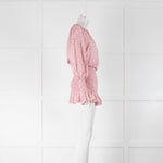 BEC + BRIDGE Pink Cream Red Flower Print Elasticated Mini Dress