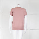 Chanel Pink Cashmere and Mohair Mix Cap Sleeve Knitted Top