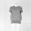 Chanel  Grey Mohair Pearl Embellished Short Sleeve Top