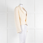 Raey Cream Cropped Double Breasted Blazer