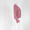 Ganni Pink Sparkle Cardigan with Jewelled Button