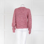 Ganni Pink Sparkle Cardigan with Jewelled Button