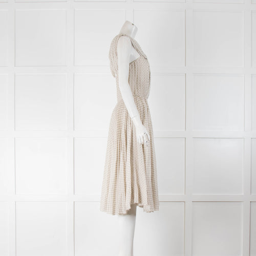 Jason Wu Light Grey Print Pleated Knee Length Dress