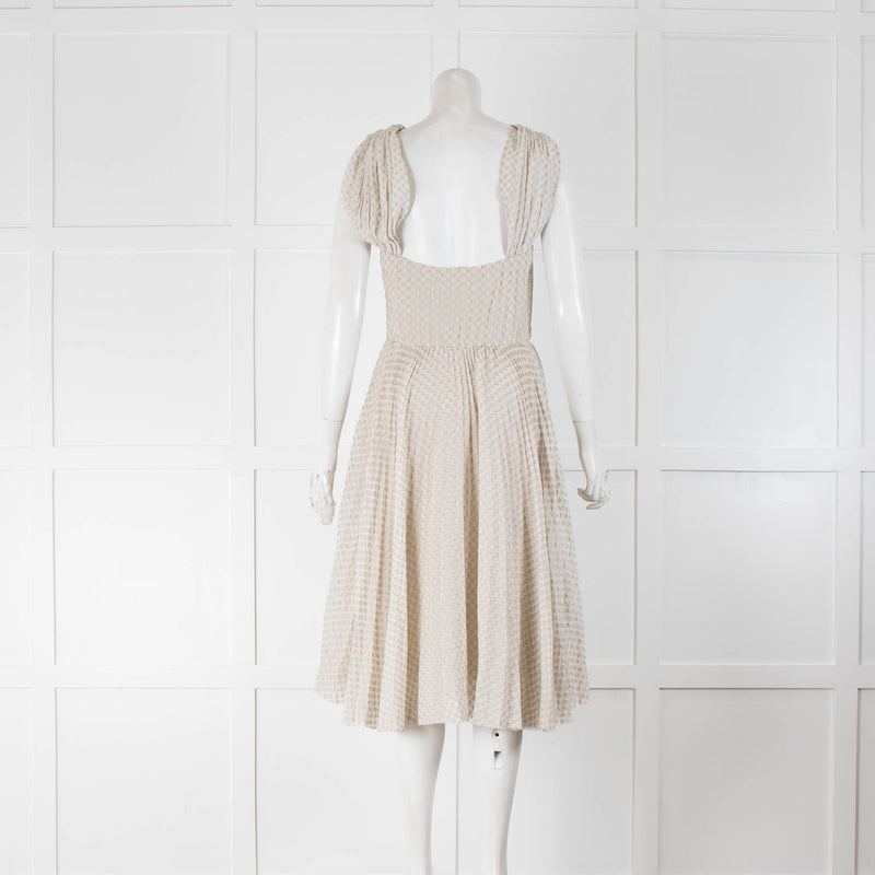Jason Wu Light Grey Print Pleated Knee Length Dress