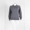 Theory Grey Merino Wool Collar Detail Sweater