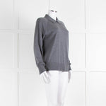 Theory Grey Merino Wool Collar Detail Sweater