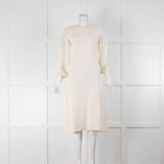 Victoria Beckham Cream Knitted Pointelle Dress