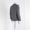 Theory Grey Merino Wool Collar Detail Sweater