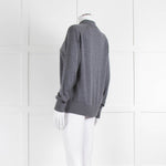 Theory Grey Merino Wool Collar Detail Sweater