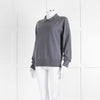 Theory Grey Merino Wool Collar Detail Sweater