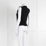 Ganni Black Cream Logo Cotton Blend Knitted Tank Top