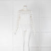 Maje White Lace Long Sleeve Top With Vest