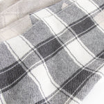 Chanel Oatmeal and Grey Check Logo Cashmere Scarf