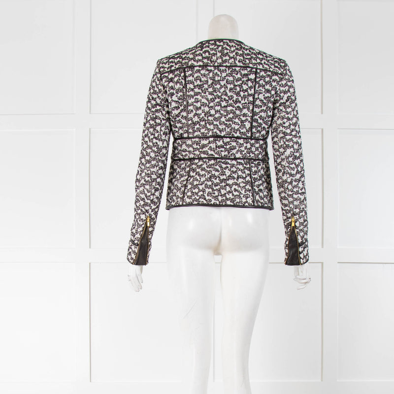 Diane Von Furstenberg Black White Boucle Jacket