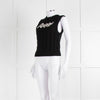 Ganni Black Cream Logo Cotton Blend Knitted Tank Top