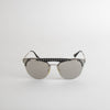 Prada Mirror Lens Ornate Black And Silver Sunglasses