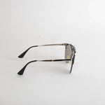 Prada Mirror Lens Ornate Black And Silver Sunglasses