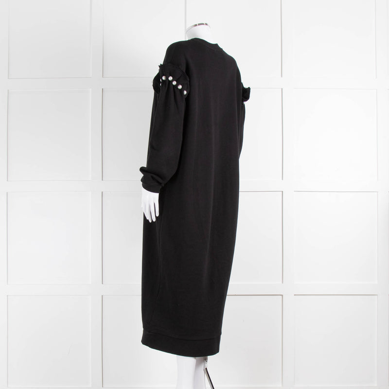 Mother Of Pearl Black Pearl Detail Cotton Sweatshirt Dress