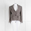 Stella McCartney Brown Grey Houndstooth Short Belted Jacket