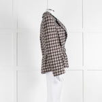 Stella McCartney Brown Grey Houndstooth Short Belted Jacket