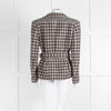 Stella McCartney Brown Grey Houndstooth Short Belted Jacket