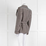 Stella McCartney Brown Grey Houndstooth Short Belted Jacket