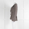 Stella McCartney Brown Grey Houndstooth Short Belted Jacket