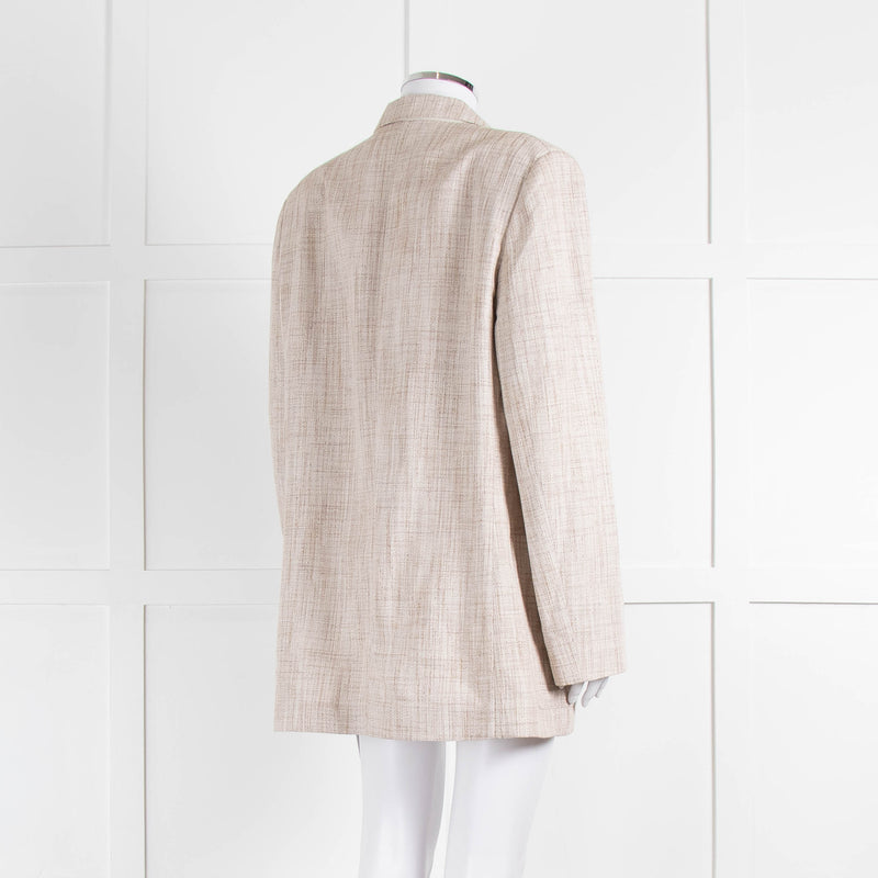 Victoria Beckham Beige Cream Melange Longline Blazer