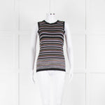 M Missoni Black Purple Knit Striped Vest