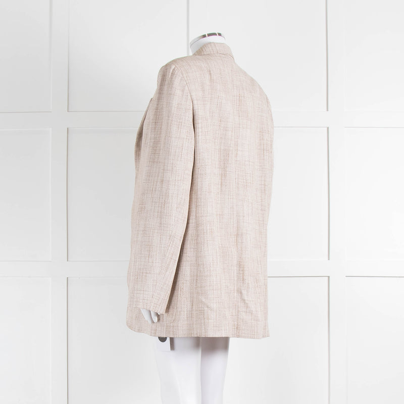 Victoria Beckham Beige Cream Melange Longline Blazer