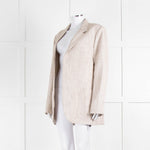 Victoria Beckham Beige Cream Melange Longline Blazer