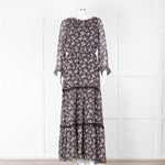 Ridley Black Floral Silk Long Sleeve Dress