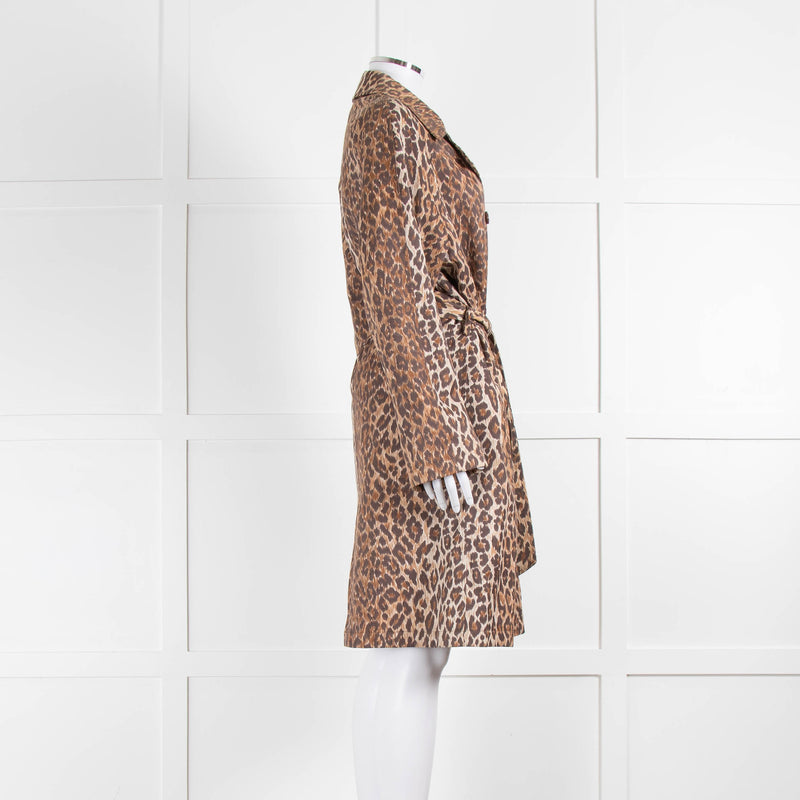 Dolce & Gabbana Brown Animal Print Trench Coat