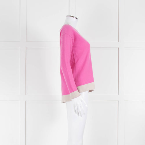 Gerts Oslo Cashmere Pink Beige Trim Jumper